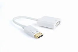 Gembird A-DPM-DVIF-002-W Adaptador de Cable de Vídeo y Audio DisplayPort Macho a DVI Hembra, Blanco, 0.1 m
