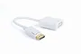 Gembird A-DPM-DVIF-002-W Adaptador de Cable de Vídeo y Audio DisplayPort Macho a DVI Hembra, Blanco, 0.1 m