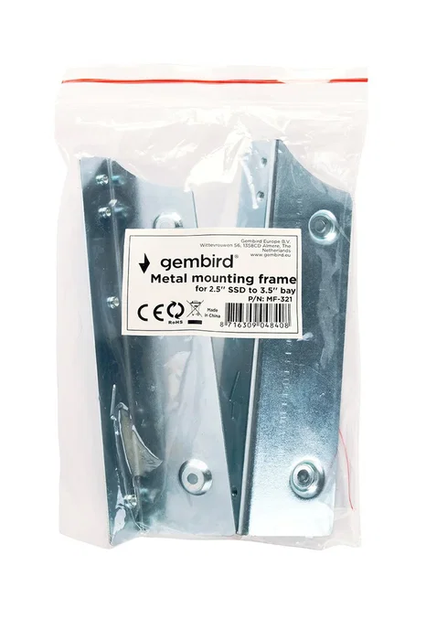 Gembird MF-321 Adaptador Metálico para Disco Duro 2.5" SSD/HDD - Instalación en Bahía de 3.5" del Ordenador - Carcasa Universal