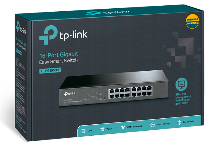TP-Link TL-SG1016DE Switch Gigabit 16 Puertos Gestionado L2 Negro