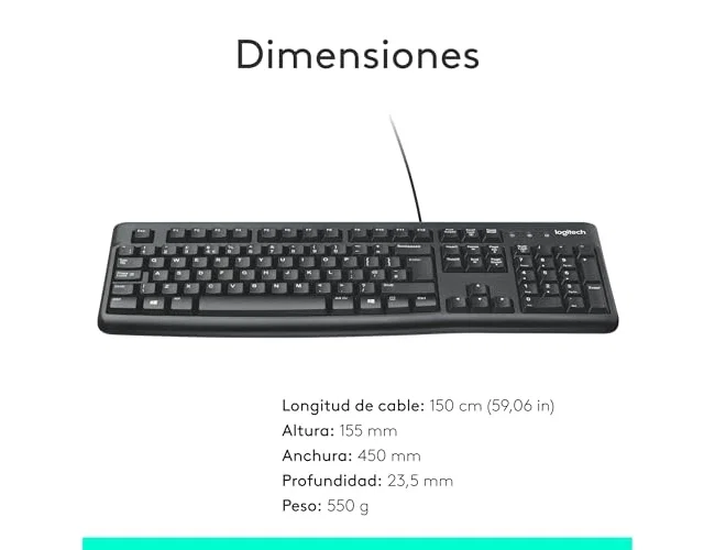 Logitech K120 Teclado USB Negro QWERTY Español