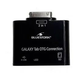 Bluestork BS-GAL-RDR/SD Adaptador Lector de Tarjetas USB/SD para Tablets Samsung Galaxy con Puerto 30-pin, Color Negro