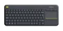 Logitech K400 Plus Teclado Táctil Inalámbrico Multimedia para TV con Touchpad Integrado, Conectividad 2.4GHz, Alcance 10m, Compatible con Windows y Android, Negro