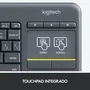 Logitech K400 Plus Teclado Táctil Inalámbrico Multimedia para TV con Touchpad Integrado, Conectividad 2.4GHz, Alcance 10m, Compatible con Windows y Android, Negro