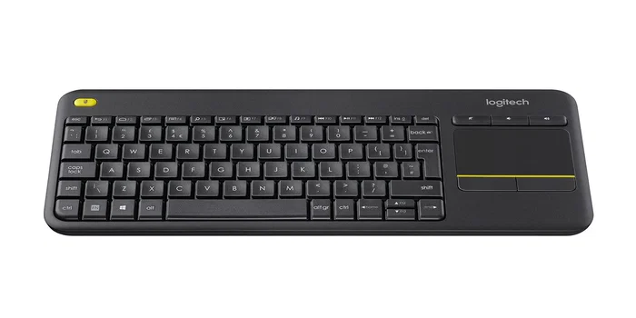 Logitech K400 Plus Teclado Táctil Inalámbrico Multimedia para TV con Touchpad Integrado, Conectividad 2.4GHz, Alcance 10m, Compatible con Windows y Android, Negro