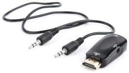 Gembird A-HDMI-VGA-02 Convertidor de HDMI a VGA con Audio 3.5 mm, Hasta 1920x1080 @ 60Hz