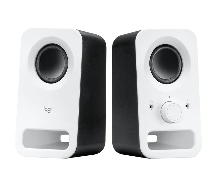 Logitech Z150 Altavoces Estéreo 2.0 para PC, 6W PMPO / 3W RMS, Blanco, Cableado, Conector 3.5mm y Toma para Auriculares, Modelo 980-000815