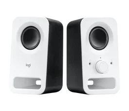 Logitech Z150 Altavoces Estéreo 2.0 para PC, 6W PMPO / 3W RMS, Blanco, Cableado, Conector 3.5mm y Toma para Auriculares, Modelo 980-000815