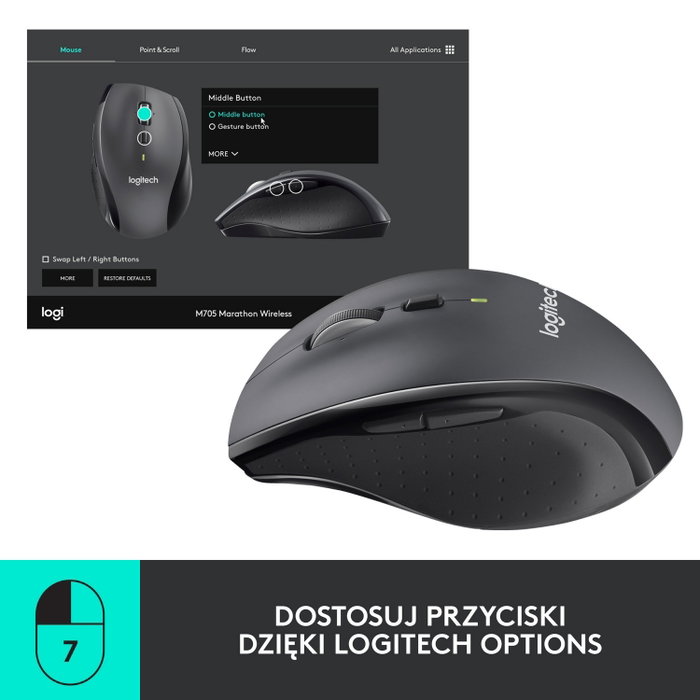 Logitech M705 Marathon Ratón Inalámbrico Negro Logitech M705 Marathon Ratón Inalámbrico Negro