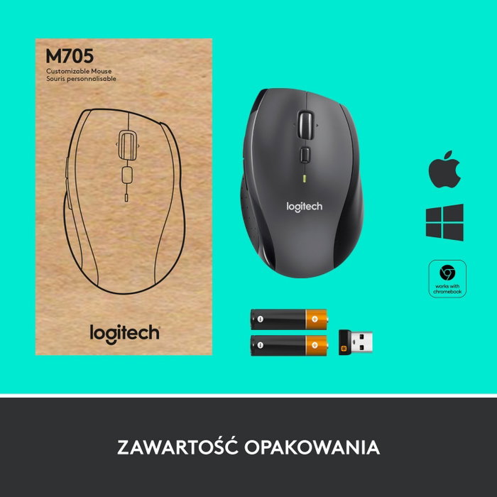 Logitech M705 Marathon Ratón Inalámbrico Negro Logitech M705 Marathon Ratón Inalámbrico Negro