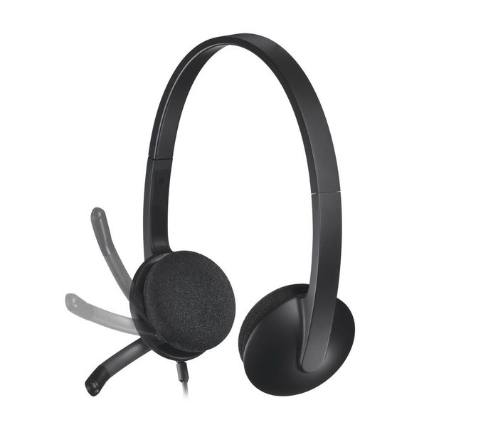 Logitech H340 USB Headset, Auriculares con Micrófono con Cancelación de Ruido para Llamadas y Uso Diario