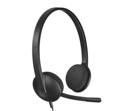 Logitech H340 USB Headset, Auriculares con Micrófono con Cancelación de Ruido para Llamadas y Uso Diario