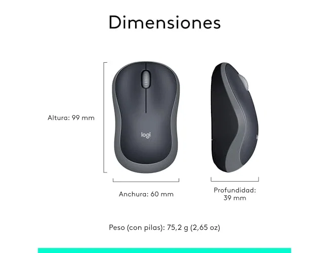 Logitech M185 Ratón Inalámbrico Gris