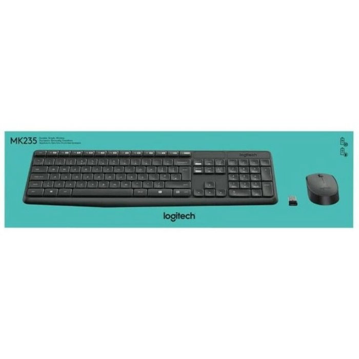 Logitech MK235 Combo de Teclado y Ratón Inalámbrico Gris Logitech MK235 Combo de Teclado y Ratón Inalámbrico Gris