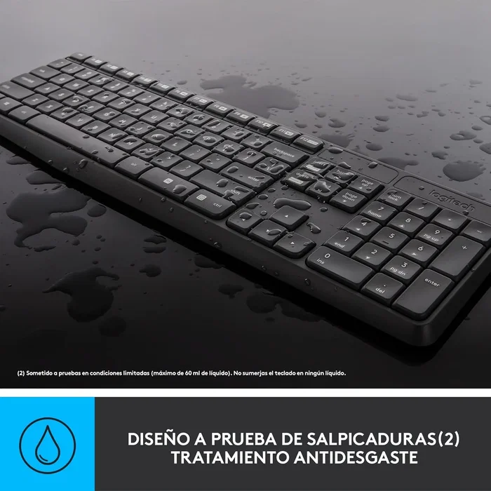 Logitech MK235 Combo de Teclado y Ratón Inalámbrico Gris Español