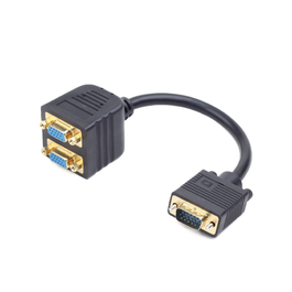 GEMBIRD CC-VGAX2-20CM Cable VGA de 0.2m con 2 Salidas VGA (D-Sub) Negro