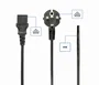 Gembird Cable de Alimentación Schuko a C13 3m Negro PC-186-VDE-3M