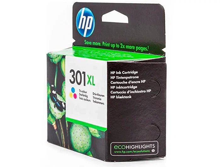 HP Cartucho de tinta 301XL Tricolor de alta capacidad