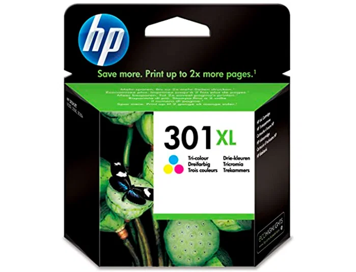 HP Cartucho de tinta 301XL Tricolor de alta capacidad