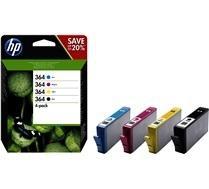 HP Pack 4 Tintas Originales Nº364 Bk C M Y para Photosmart D5460 Cuatricolor