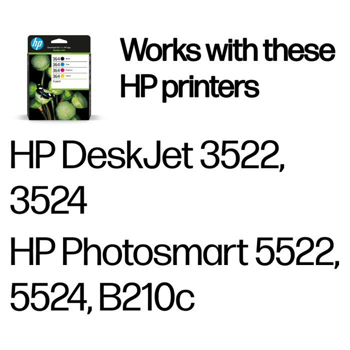 HP Multipack de 4 Cartuchos de Tinta Original 364 (N9J73AE)