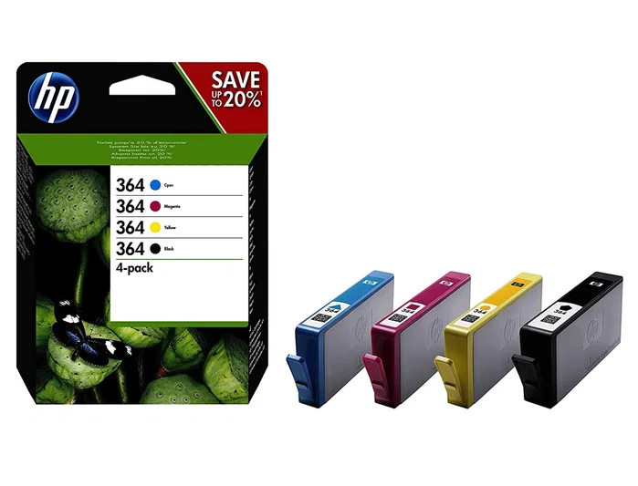 HP Multipack de 4 Cartuchos de Tinta Original 364 (N9J73AE)