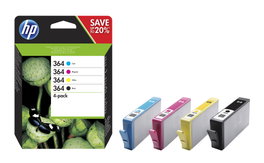 HP Multipack de 4 cartuchos de tinta original 364 (Negro, Cian, Magenta, Amarillo)