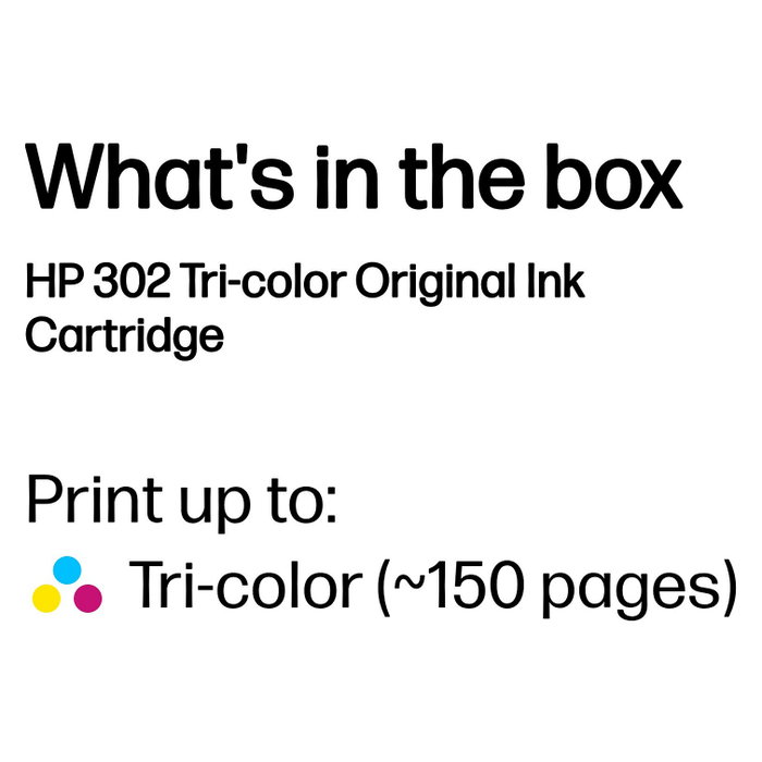 HP Cartucho de Tinta Tricolor 302 (F6U65AE)