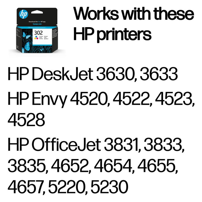 HP Cartucho de Tinta Tricolor 302 (F6U65AE)