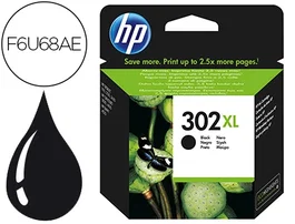 Hp Cartucho Tinta Negro 302XL Original 480 Páginas para Deskjet 1110, 2130, 3630, Officejet 3830, 4650, Envy 4520