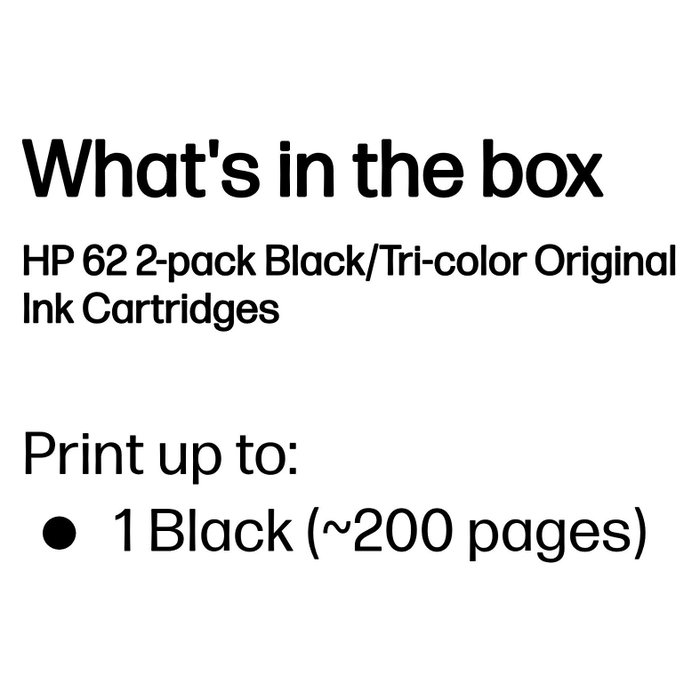 HP 62 Multipack de Tinta Original Negro y Tricolor (N9J71AE)