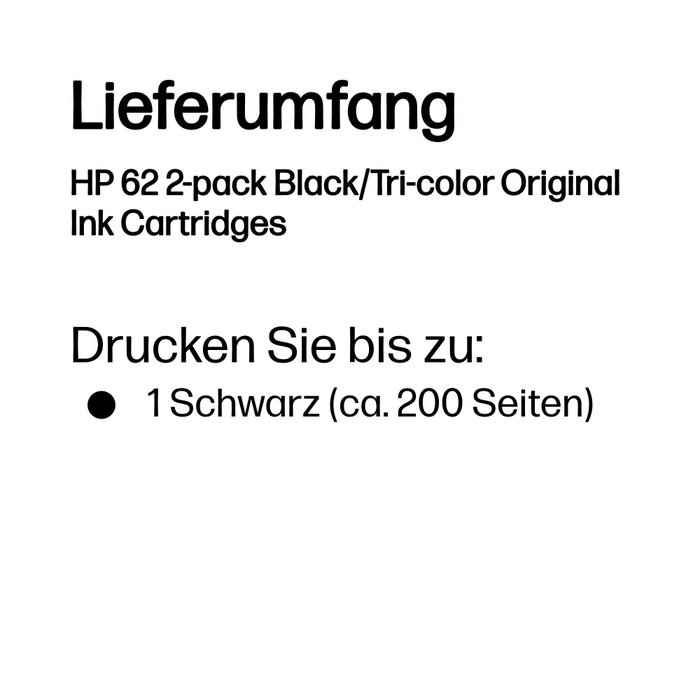 HP Multipack de Cartuchos de Tinta Original 62 Negro y Tricolor