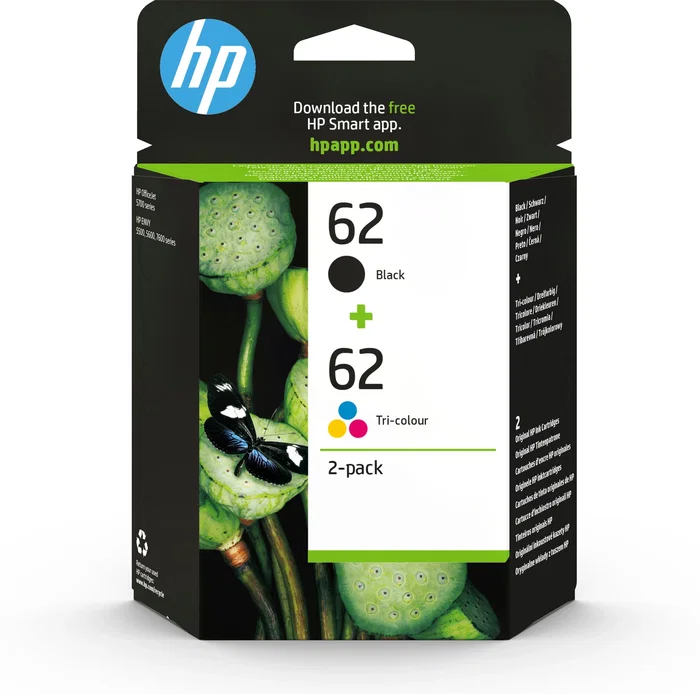 HP Multipack de Cartuchos de Tinta Original 62 Negro y Tricolor