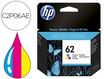 HP Cartucho de tinta original 62 Tricolor (C2P06AE)