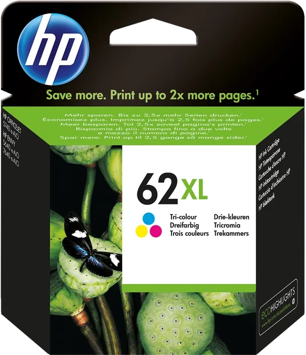 HP 62XL Cartucho de tinta tricolor de alta capacidad original