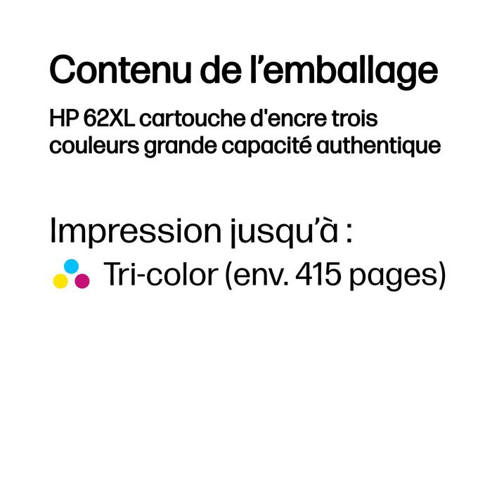 HP 62XL Original Cartucho de Tinta Trío Alta Capacidad - Cartucho de inyección para fotos y documentos