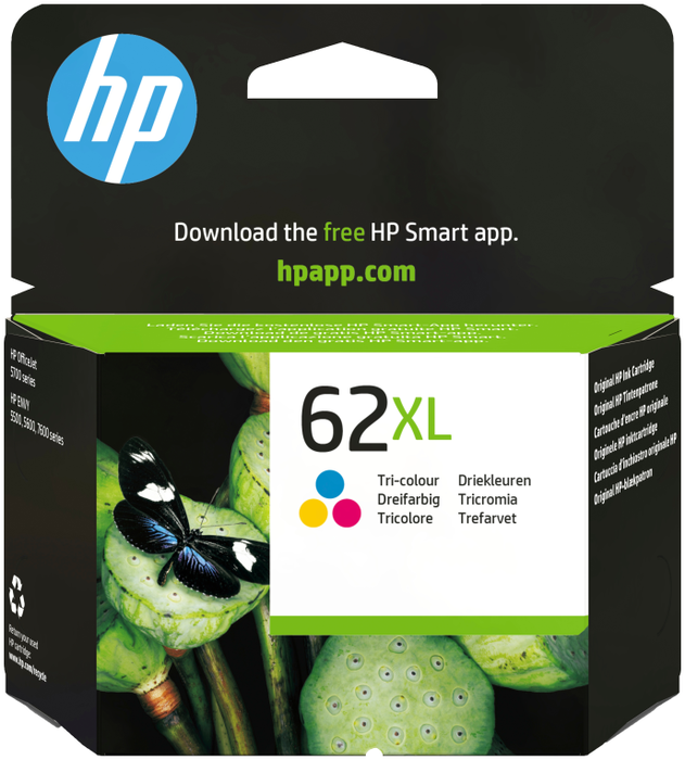 HP 62XL Cartucho de tinta tricolor de alta capacidad original