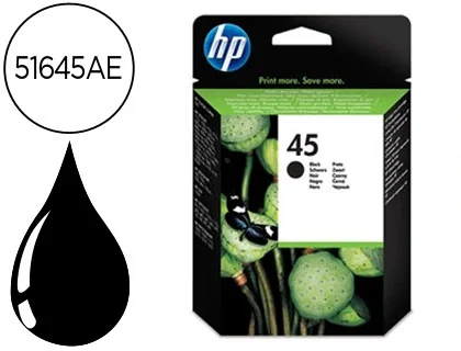 HP Cartucho de Tinta Negro Nº45 51645AE Alto Rendimiento HP Cartucho de Tinta Negro Nº45 51645AE Alto Rendimiento