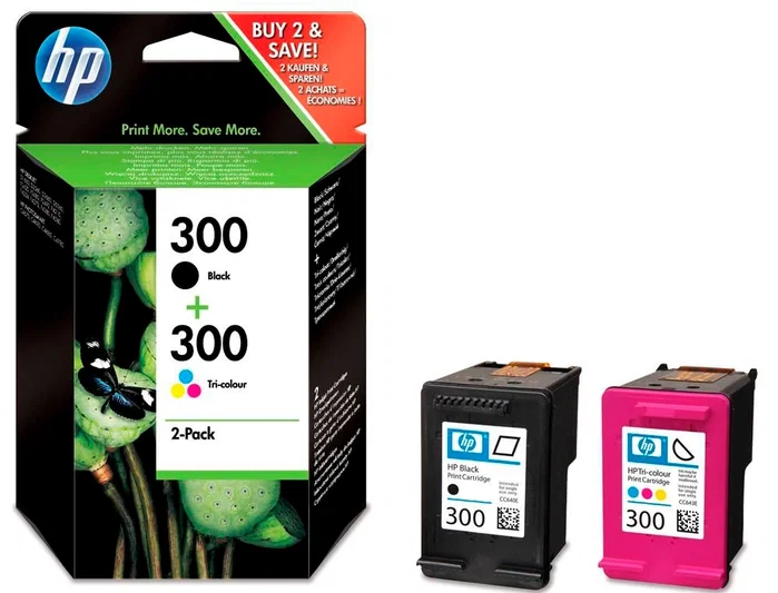 HP Multipack de Cartuchos de Tinta Original 300 CN637EE (Negro y Tricolor) de Rendimiento Estándar