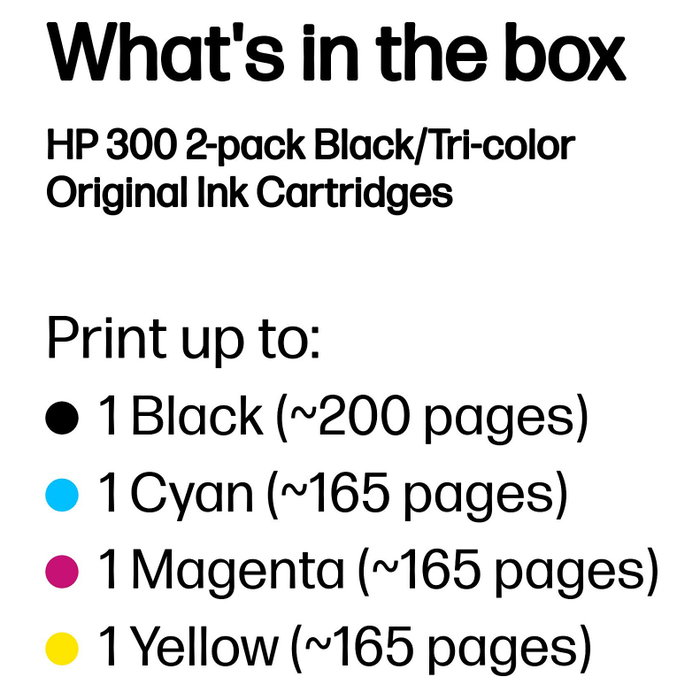 HP Multipack de Cartuchos de Tinta Original 300 CN637EE (Negro y Tricolor) de Rendimiento Estándar
