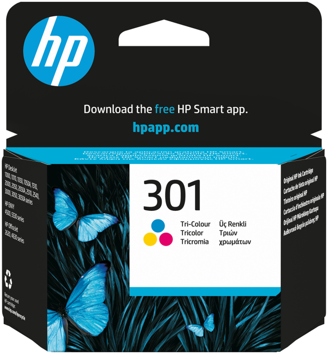 HP Cartucho de tinta original 301 Tricolor HP Cartucho de tinta original 301 Tricolor