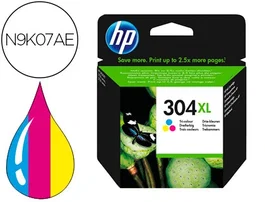 HP 304XL Cartucho de Tinta Tricolor Original (N9K07AE)