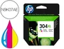 HP 304XL Tricolor Negro Magenta Amarillo Cartucho de Tinta Original para HP Deskjet 3000, 3720, 3730 - Rendimiento 300 páginas