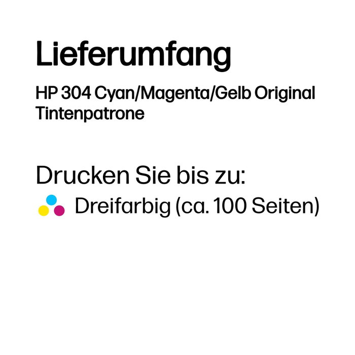 HP Cartucho de Tinta Original 304 Tricolor (N9K05AE) de 2 ml