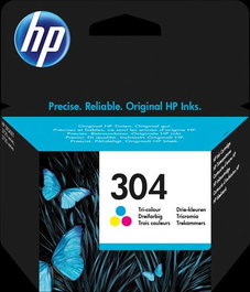 HP Cartucho Tinta Tricolor Nº304 Original para Deskjet 3720 (100 Páginas)