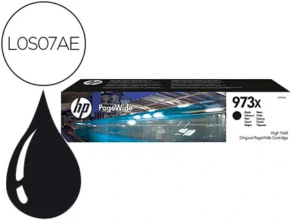 HP Cartucho de tinta PageWide 973X Negro Alto Rendimiento