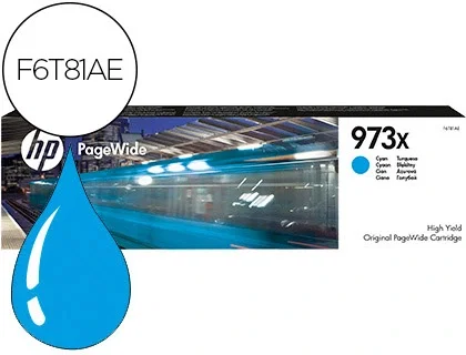 HP 973X Cartucho de Tinta Cian XL Original (F6T81AE) Pagewide HP 973X Cartucho de Tinta Cian XL Original (F6T81AE) Pagewide