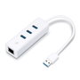 TP-Link UE330 Adaptador 2 en 1 con Hub de 3 puertos USB 3.0 y Ethernet Gigabit Blanco