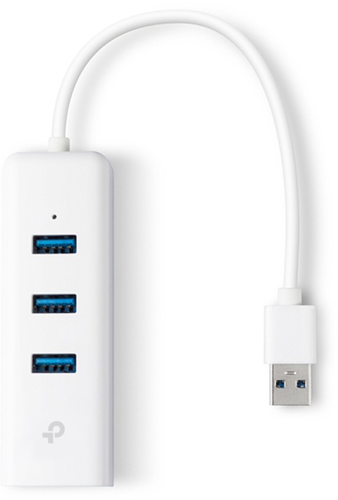 TP-Link UE330 Adaptador 2 en 1 con Hub de 3 Puertos USB 3.0 y Ethernet Gigabit Blanco