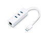 TP-Link UE330 Adaptador 2 en 1 con Hub de 3 Puertos USB 3.0 y Ethernet Gigabit Blanco